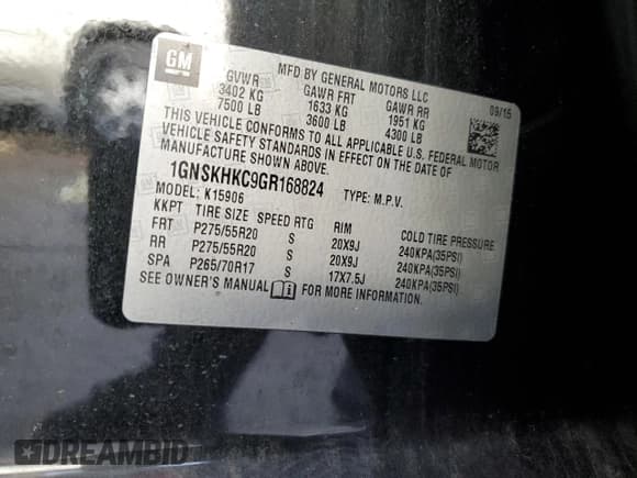 ✅ 2016 Chevrolet Suburban LT • VIN: 1GNSKHKC9GR168824 • Lot: 70234334. Wystawiony na Copart z przebiegiem Nie podano. Bezpłatny archiwum sprzedaży aukcyjnych z USA i szczegółowy raport historii pojazdu na DreamBid. Zdjęcie 13.