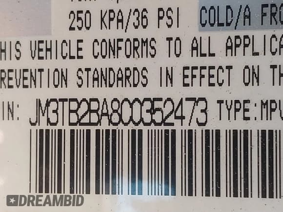 ✅ 2012 Mazda CX-9 Sport • VIN: JM3TB2BA8C0352473 • Лот: 41575179. Опубликован ранее на IAAI с пробегом 251 859 миль. Бесплатный доступ к архиву аукционных продаж из США и подробный отчёт об истории автомобиля на DreamBid. Изображение 9.