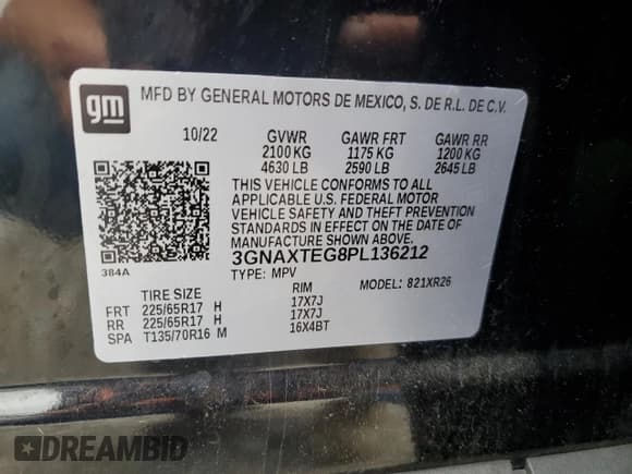 ✅ 2023 Chevrolet Equinox LT • VIN: 3GNAXTEG8PL136212 • Лот: 81292745. Опубликован ранее на Copart с пробегом 89 394 миль. Бесплатный доступ к архиву аукционных продаж из США и подробный отчёт об истории автомобиля на DreamBid. Изображение 13.