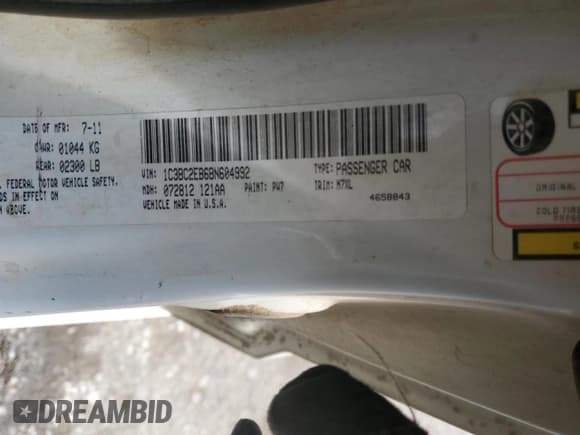 ✅ 2011 Chrysler 200 Touring • VIN: 1C3BC2EB6BN604992 • Lot: 60836874. Wystawiony na Copart z przebiegiem 566 203 mil. Bezpłatny archiwum sprzedaży aukcyjnych z USA i szczegółowy raport historii pojazdu na DreamBid. Zdjęcie 13.