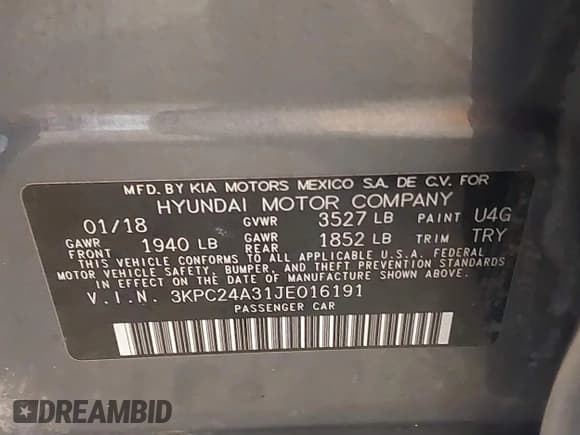 ✅ 2018 Hyundai Accent SE • VIN: 3KPC24A31JE016191 • Лот: 41576888. Опубликован ранее на IAAI с пробегом 95 666 миль. Бесплатный доступ к архиву аукционных продаж из США и подробный отчёт об истории автомобиля на DreamBid. Изображение 9.