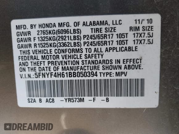 ✅ 2011 Honda Pilot EX-L • VIN: 5FNYF4H61BB050394 • Lot: 43728028. Wystawiony na IAAI z przebiegiem 185 389 mil. Bezpłatny archiwum sprzedaży aukcyjnych z USA i szczegółowy raport historii pojazdu na DreamBid. Zdjęcie 9.