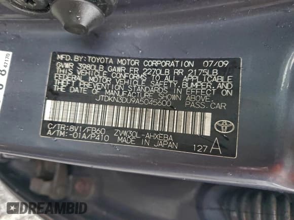 ✅ 2010 Toyota Prius III • VIN: JTDKN3DU9A5045600 • Лот: 94323975. Опубликован ранее на Copart с пробегом 200 083 миль. Бесплатный доступ к архиву аукционных продаж из США и подробный отчёт об истории автомобиля на DreamBid. Изображение 12.