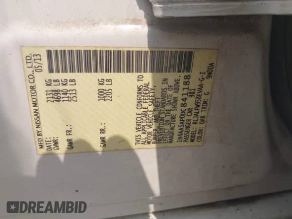 2013 Nissan Maxima SV с VIN 1N4AA5AP0DC841188, выставлен на аукционе IAAI как лот 42408083 с пробегом 120 939 миль миль и . История ставок и продаж доступна на DreamBid. Изображение 9.