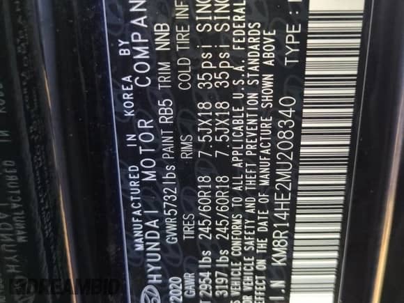 2021 Hyundai Palisade SE с VIN KM8R14HE2MU208340, выставлен на аукционе Copart как лот 75045884 с пробегом Не указан миль и На запчасти • Non repairable. История ставок и продаж доступна на DreamBid. Изображение 14.