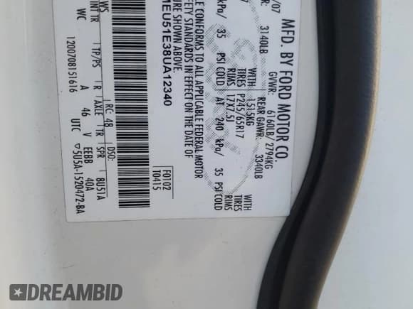 ✅ 2008 Ford Explorer Sport Trac XLT • VIN: 1FMEU51E38UA12340 • Лот: 68061895. Опубликован ранее на Copart с пробегом 146 014 миль. Бесплатный доступ к архиву аукционных продаж из США и подробный отчёт об истории автомобиля на DreamBid. Изображение 12.