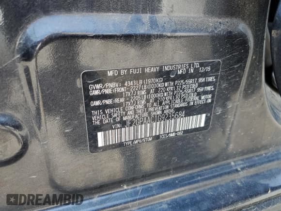 ✅ 2016 Subaru Crosstrek • VIN: JF2GPAAC1G9235684 • Lot: 64384905. Listed on Copart with 137,611 mi. Free auction sales archive from the USA and detailed vehicle history report at DreamBid. Image 13.