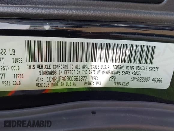 ✅ 2019 Jeep Grand Cherokee Upland • VIN: 1C4RJFAG3KC561877 • Lot: 42398812. Listed on IAAI with 69,556 mi. Free auction sales archive from the USA and detailed vehicle history report at DreamBid. Image 9.