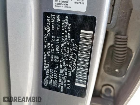 ✅ 2023 Hyundai Elantra Limited • VIN: KMHLN4AJ3PU061323 • Лот: 85332555. Опубликован ранее на Copart с пробегом 30 986 миль. Бесплатный доступ к архиву аукционных продаж из США и подробный отчёт об истории автомобиля на DreamBid. Изображение 13.