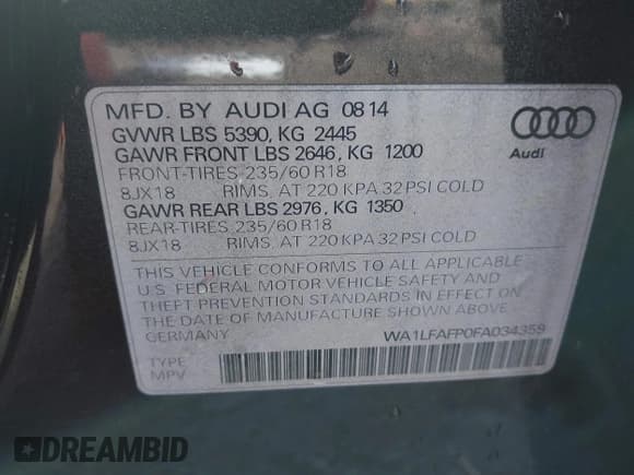 ✅ 2015 Audi Q5 Premium Plus • VIN: WA1LFAFP0FA034359 • Lot: 43602017. Wystawiony na IAAI z przebiegiem 119 220 mil. Bezpłatny archiwum sprzedaży aukcyjnych z USA i szczegółowy raport historii pojazdu na DreamBid. Zdjęcie 9.