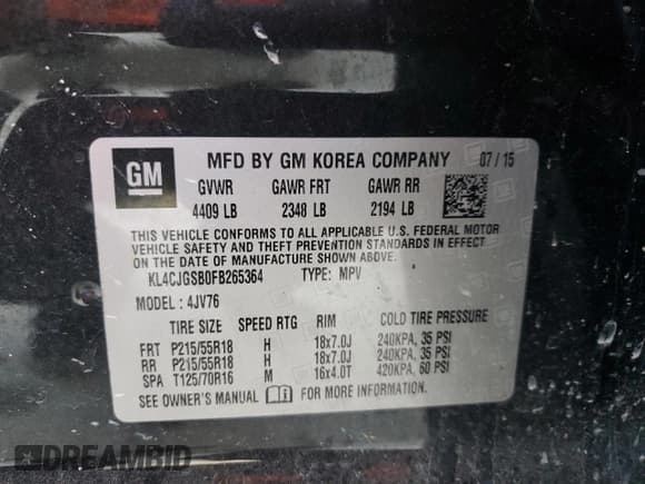 ✅ 2015 Buick Encore Leather • VIN: KL4CJGSB0FB265364 • Lot: 89545595. Wystawiony na Copart z przebiegiem 96 241 mil. Bezpłatny archiwum sprzedaży aukcyjnych z USA i szczegółowy raport historii pojazdu na DreamBid. Zdjęcie 13.