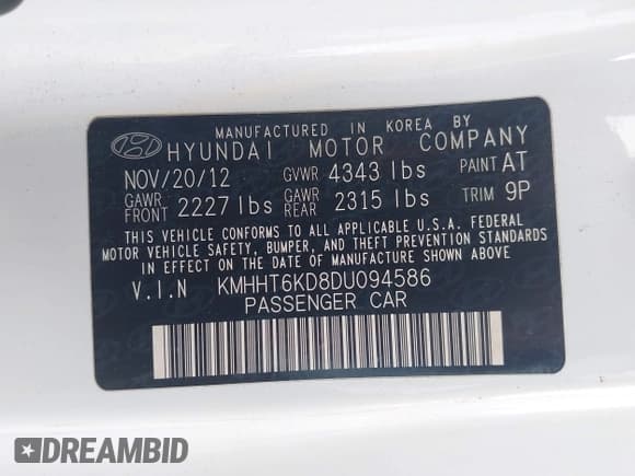 ✅ 2013 Hyundai Genesis Coupe 2.0T • VIN: KMHHT6KD8DU094586 • Lot: 43052445. Wystawiony na IAAI z przebiegiem 91 125 mil. Bezpłatny archiwum sprzedaży aukcyjnych z USA i szczegółowy raport historii pojazdu na DreamBid. Zdjęcie 9.