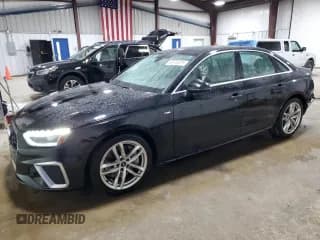 ✅ 2023 Audi A4 S line Premium Plus • VIN: WAUEAAF41PN008458 • Lot: 89816375. Listed on Copart with 39,639 mi. Free auction sales archive from the USA and detailed vehicle history report at DreamBid. Image 1.