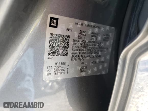 ✅ 2018 Chevrolet Colorado 4WD Z71 • VIN: 1GCGTDEN8J1272549 • Лот: 72601324. Опубликован ранее на Copart с пробегом 26 329 миль. Бесплатный доступ к архиву аукционных продаж из США и подробный отчёт об истории автомобиля на DreamBid. Изображение 13.