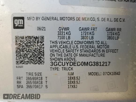 ✅ 2021 Chevrolet Silverado 1500 LT • VIN: 3GCUYDED0MG381217 • Lot: 75252274. Wystawiony na Copart z przebiegiem 57 167 mil. Bezpłatny archiwum sprzedaży aukcyjnych z USA i szczegółowy raport historii pojazdu na DreamBid. Zdjęcie 12.