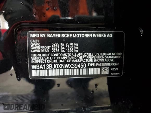 ✅ 2022 BMW 5 Series 530i xDrive • VIN: WBA13BJ0XNWX39450 • Лот: 70291355. Опубликован ранее на Copart с пробегом 50 084 миль. Бесплатный доступ к архиву аукционных продаж из США и подробный отчёт об истории автомобиля на DreamBid. Изображение 13.