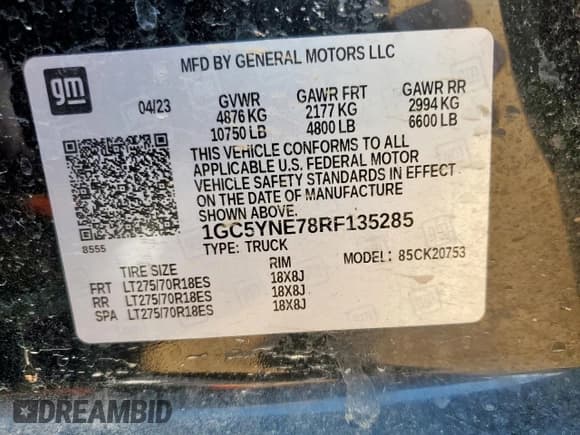 ✅ 2024 Chevrolet Silverado 2500HD LT • VIN: 1GC5YNE78RF135285 • Lot: 68760615. Listed on Copart with 66,721 mi. Free auction sales archive from the USA and detailed vehicle history report at DreamBid. Image 12.