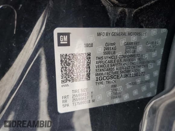 ✅ 2019 Chevrolet Colorado 2WD LT • VIN: 1GCGSCEA8K1150172 • Лот: 70602544. Опубликован ранее на Copart с пробегом 88 663 миль. Бесплатный доступ к архиву аукционных продаж из США и подробный отчёт об истории автомобиля на DreamBid. Изображение 12.