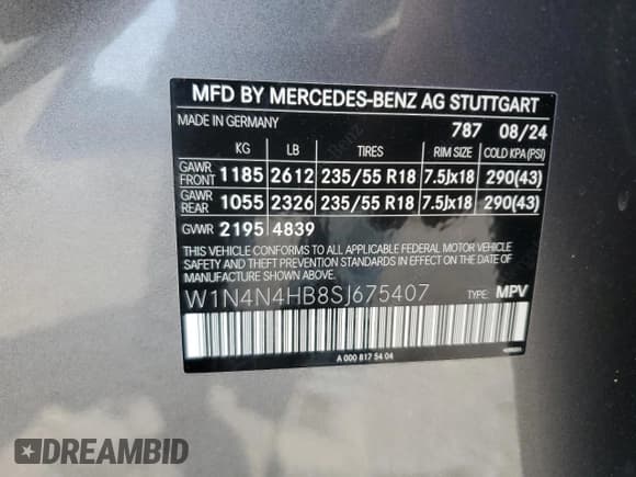 ✅ 2025 Mercedes-Benz GLA 250 • VIN: W1N4N4HB8SJ675407 • Lot: 60802245. Wystawiony na Copart z przebiegiem 5 833 mil. Bezpłatny archiwum sprzedaży aukcyjnych z USA i szczegółowy raport historii pojazdu na DreamBid. Zdjęcie 13.