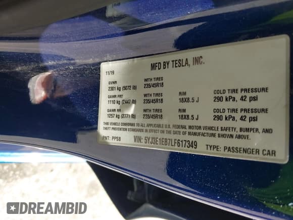 ✅ 2020 Tesla Model 3 Long Range • VIN: 5YJ3E1EB7LF617349 • Lot: 43006432. Wystawiony na IAAI z przebiegiem 89 215 mil. Bezpłatny archiwum sprzedaży aukcyjnych z USA i szczegółowy raport historii pojazdu na DreamBid. Zdjęcie 9.