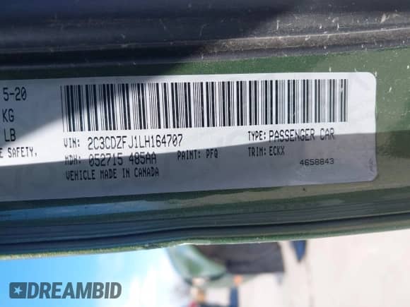 ✅ 2020 Dodge Challenger R/T Scat Pack • VIN: 2C3CDZFJ1LH164707 • Lot: 41883833. Wystawiony na IAAI z przebiegiem 32 778 mil. Bezpłatny archiwum sprzedaży aukcyjnych z USA i szczegółowy raport historii pojazdu na DreamBid. Zdjęcie 9.