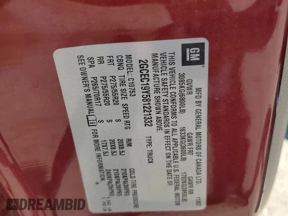 ✅ 2008 Chevrolet Silverado 1500 2LT • VIN: 2GCEC19Y581221332 • Lot: 74221554. Wystawiony na Copart z przebiegiem 152 993 mil. Bezpłatny archiwum sprzedaży aukcyjnych z USA i szczegółowy raport historii pojazdu na DreamBid. Zdjęcie 12.