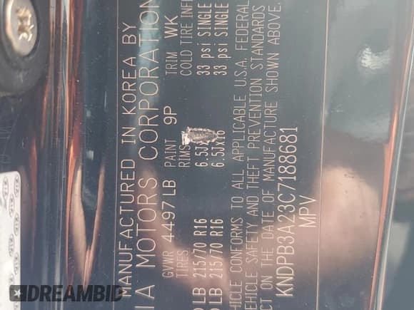 ✅ 2012 Kia Sportage LX • VIN: KNDPB3A23C7188681 • Lot: 82334925. Listed on Copart with 110,520 mi. Free auction sales archive from the USA and detailed vehicle history report at DreamBid. Image 14.