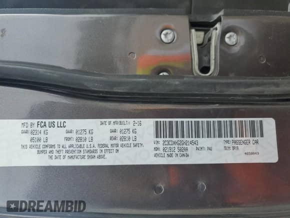 2016 Dodge Charger SXT с VIN 2C3CDXHG2GH214543, выставлен на аукционе Copart как лот 71616135 с пробегом 214 728 миль миль и Списание • Salvage title. История ставок и продаж доступна на DreamBid. Изображение 12.