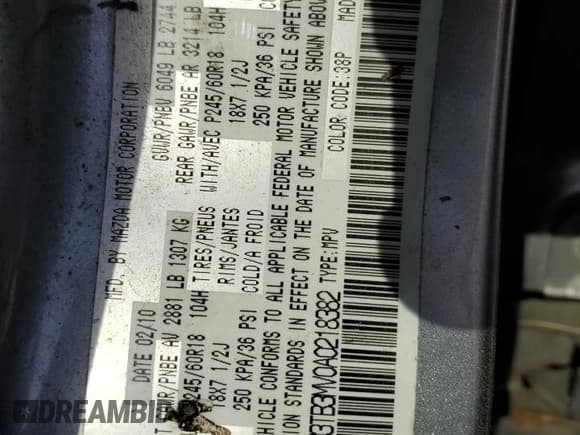 ✅ 2010 Mazda CX-9 Sport • VIN: JM3TB3MV0A0218382 • Lot: 49409785. Wystawiony na Copart z przebiegiem 242 598 mil. Bezpłatny archiwum sprzedaży aukcyjnych z USA i szczegółowy raport historii pojazdu na DreamBid. Zdjęcie 12.