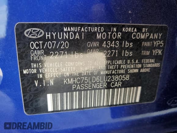 ✅ 2020 Hyundai Ioniq SEL • VIN: KMHC75LD6LU238058 • Лот: 84350864. Опубликован ранее на Copart с пробегом 48 276 миль. Бесплатный доступ к архиву аукционных продаж из США и подробный отчёт об истории автомобиля на DreamBid. Изображение 12.