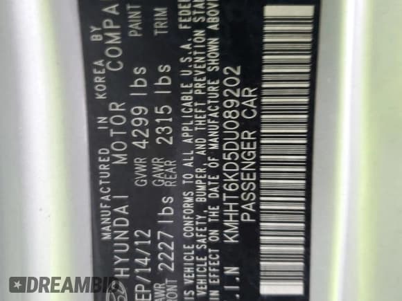 ✅ 2013 Hyundai Genesis Coupe Premium • VIN: KMHHT6KD5DU089202 • Lot: 85934975. Listed on Copart with 136,192 mi. Free auction sales archive from the USA and detailed vehicle history report at DreamBid. Image 13.