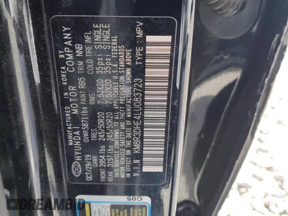 2020 Hyundai Palisade SEL с VIN KM8R3DHE4LU083723, выставлен на аукционе Copart как лот 90885515 с пробегом 55 241 миль миль и Чистый • Clean title. История ставок и продаж доступна на DreamBid. Изображение 14.