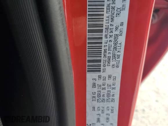 2019 Ram 1500 Big Horn с VIN 1C6RRFFG8KN824958, выставлен на аукционе Copart как лот 82164025 с пробегом 63 427 миль миль и Списание • Salvage title. История ставок и продаж доступна на DreamBid. Изображение 12.