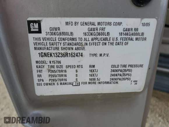 2006 Chevrolet Tahoe Z71 z VIN 1GNEK13Z36R162474, wystawiony jako Copart lot #90958735 z przebiegiem 308 673 mil mil oraz Czysty tytuł • Clean title. Historia ofert i sprzedaży dostępna na DreamBid. Obrazek 14.