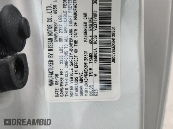 ✅ 2008 Infiniti G37 Journey • VIN: JNKCV64EX8M128501 • Lot: 81501905. Wystawiony na Copart z przebiegiem Nie podano. Bezpłatny archiwum sprzedaży aukcyjnych z USA i szczegółowy raport historii pojazdu na DreamBid. Zdjęcie 12.