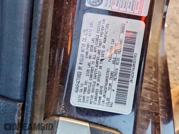 ✅ 2010 Nissan 370Z Touring • VIN: JN1AZ4FH4AM303763 • Лот: 94593955. Опубликован ранее на Copart с пробегом 135 486 миль. Бесплатный доступ к архиву аукционных продаж из США и подробный отчёт об истории автомобиля на DreamBid. Изображение 12.