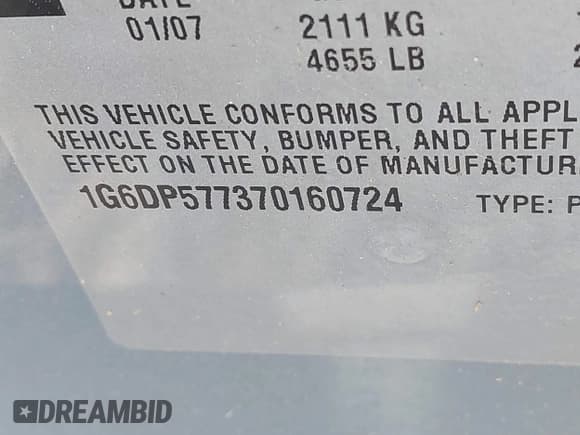 ✅ 2007 Cadillac CTS • VIN: 1G6DP577370160724 • Lot: 43750333. Wystawiony na IAAI z przebiegiem 121 327 mil. Bezpłatny archiwum sprzedaży aukcyjnych z USA i szczegółowy raport historii pojazdu na DreamBid. Zdjęcie 9.