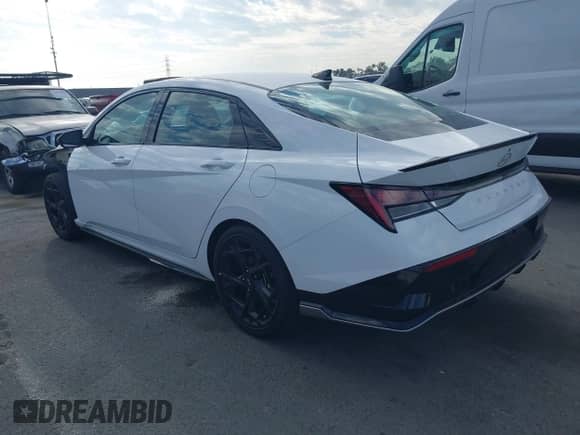 2025 Hyundai Elantra N Line with VIN KMHLR4DF2SU905145, listed as a IAAI auction lot 43276887 with 4,094 mi miles and . Bid and sale history available at DreamBid. Image 3.