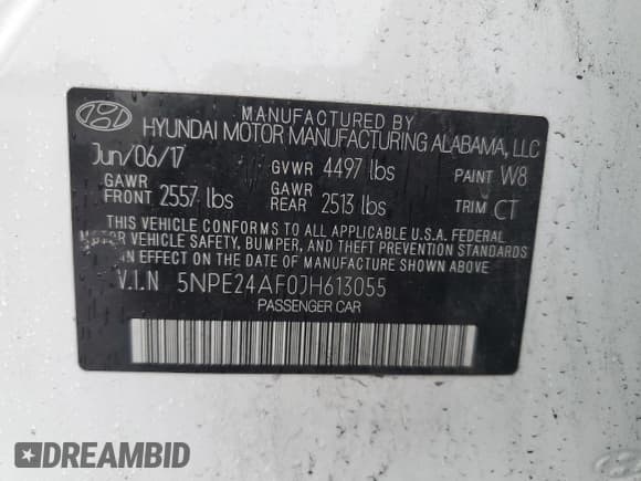 ✅ 2018 Hyundai Sonata SE • VIN: 5NPE24AF0JH613055 • Лот: 85412495. Опубликован ранее на Copart с пробегом 104 162 миль. Бесплатный доступ к архиву аукционных продаж из США и подробный отчёт об истории автомобиля на DreamBid. Изображение 12.