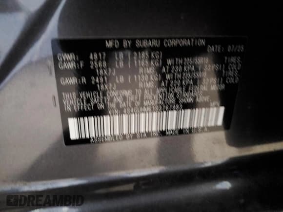 ✅ 2025 Subaru Crosstrek Limited • VIN: 4S4GUHM61S3767983 • Lot: 93373965. Wystawiony na Copart z przebiegiem 1 867 mil. Bezpłatny archiwum sprzedaży aukcyjnych z USA i szczegółowy raport historii pojazdu na DreamBid. Zdjęcie 13.