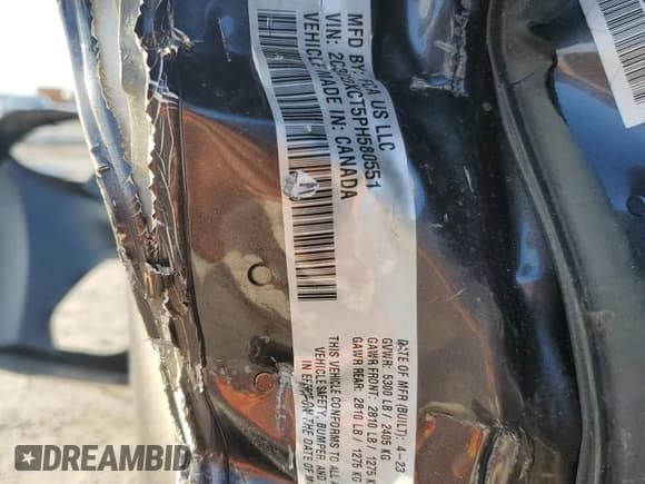 ✅ 2023 Dodge Charger R/T • VIN: 2C3CDXCT5PH580551 • Lot: 82489345. Listed on Copart with Not provided. Free auction sales archive from the USA and detailed vehicle history report at DreamBid. Image 12.