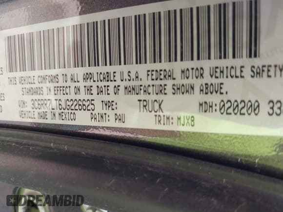 ✅ 2018 Ram 1500 Big Horn • VIN: 3C6RR7LT6JG226625 • Lot: 42594081. Wystawiony na IAAI z przebiegiem 46 585 mil. Bezpłatny archiwum sprzedaży aukcyjnych z USA i szczegółowy raport historii pojazdu na DreamBid. Zdjęcie 9.