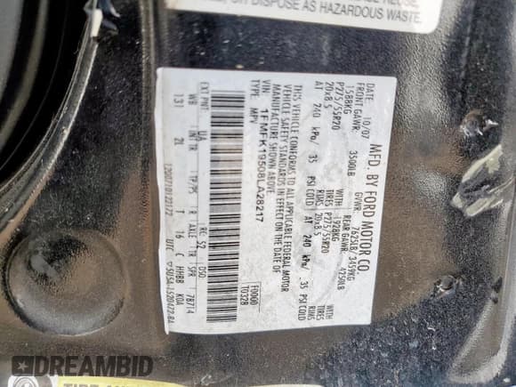 ✅ 2008 Ford Expedition Max Limited • VIN: 1FMFK19508LA28217 • Lot: 66488925. Listed on Copart with 177,444 mi. Free auction sales archive from the USA and detailed vehicle history report at DreamBid. Image 13.