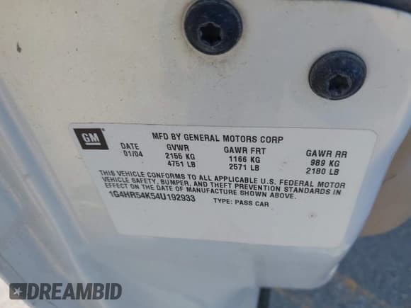 ✅ 2004 Buick LeSabre Limited • VIN: 1G4HR54K54U192933 • Lot: 43360704. Wystawiony na IAAI z przebiegiem 174 231 mil. Bezpłatny archiwum sprzedaży aukcyjnych z USA i szczegółowy raport historii pojazdu na DreamBid. Zdjęcie 9.