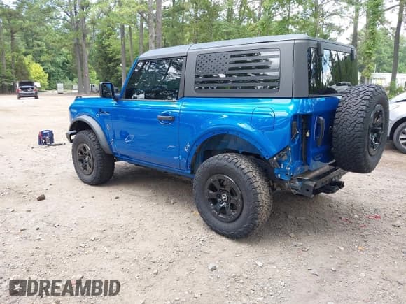 ✅ 2022 Ford Bronco • VIN: 1FMDE5CP4NLA72314 • Lot: 42822836. Listed on IAAI with 34,832 mi. Free auction sales archive from the USA and detailed vehicle history report at DreamBid. Image 3.