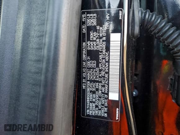 ✅ 2016 Volvo XC60 T6 Drive-E R-Design Platinum • VIN: YV449MRS0G2867008 • Lot: 95709215. Listed on Copart with 136,257 mi. Free auction sales archive from the USA and detailed vehicle history report at DreamBid. Image 13.