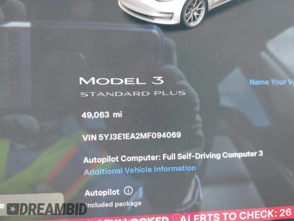 ✅ 2021 Tesla Model 3 Standard Range Plus • VIN: 5YJ3E1EA2MF094069 • Лот: 43375776. Опубликован ранее на IAAI с пробегом 49 063 миль. Бесплатный доступ к архиву аукционных продаж из США и подробный отчёт об истории автомобиля на DreamBid. Изображение 16.