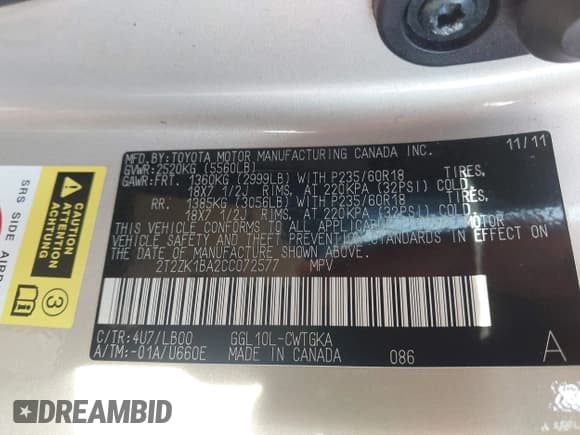 ✅ 2012 Lexus RX 350 • VIN: 2T2ZK1BA2CC072577 • Лот: 43214811. Опубликован ранее на IAAI с пробегом 75 978 миль. Бесплатный доступ к архиву аукционных продаж из США и подробный отчёт об истории автомобиля на DreamBid. Изображение 9.