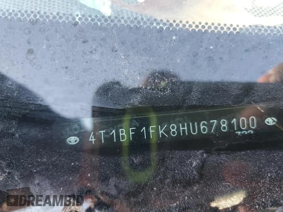 ✅ 2017 Toyota Camry LE • VIN: 4T1BF1FK8HU678100 • Lot: 91206655. Listed on Copart with Not provided. Free auction sales archive from the USA and detailed vehicle history report at DreamBid. Image 12.