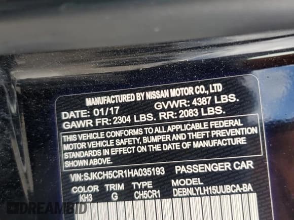 ✅ 2017 Infiniti QX30 Premium • VIN: SJKCH5CR1HA035193 • Lot: 82092765. Listed on Copart with 93,538 mi. Free auction sales archive from the USA and detailed vehicle history report at DreamBid. Image 13.